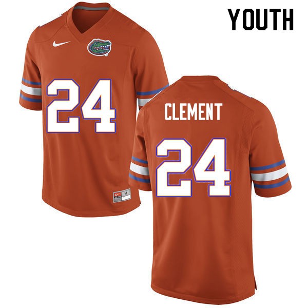 Youth #24 Iverson Clement Florida Gators College Football Jersey Orange